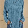 Clothing Azzlee Sweater & Cardigans | Round Neck Plain Long Sleeve Sweatshirt Royal Blue