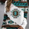 Clothing Azzlee Sweatshirt & Hoodies | Casual Graphic Tops Round Long Sleeve Animal Printed Sweatshirts White