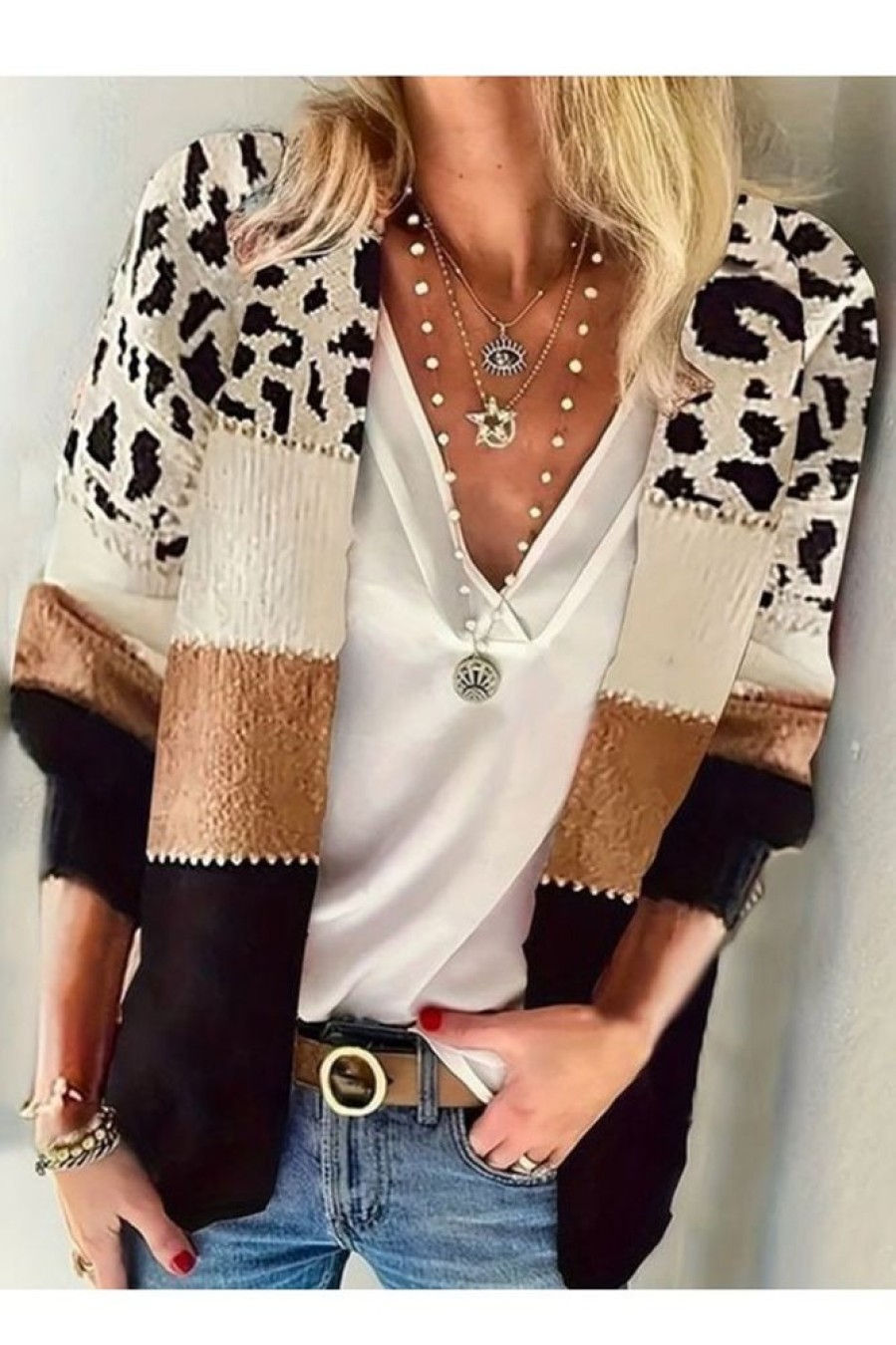 Clothing Azzlee Sweater & Cardigans | Wild Leopard Long Sleeve Cardigan Multicolor