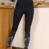 Clothing Azzlee Leggings | Floral Printed Skinny Leggings Black