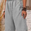 Clothing Azzlee Shorts | Casual Pocket Solid Color Loose Shorts Gray