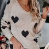 Clothing Azzlee Sweater & Cardigans | Trendy Print Long Sleeve Sweater Multicolor