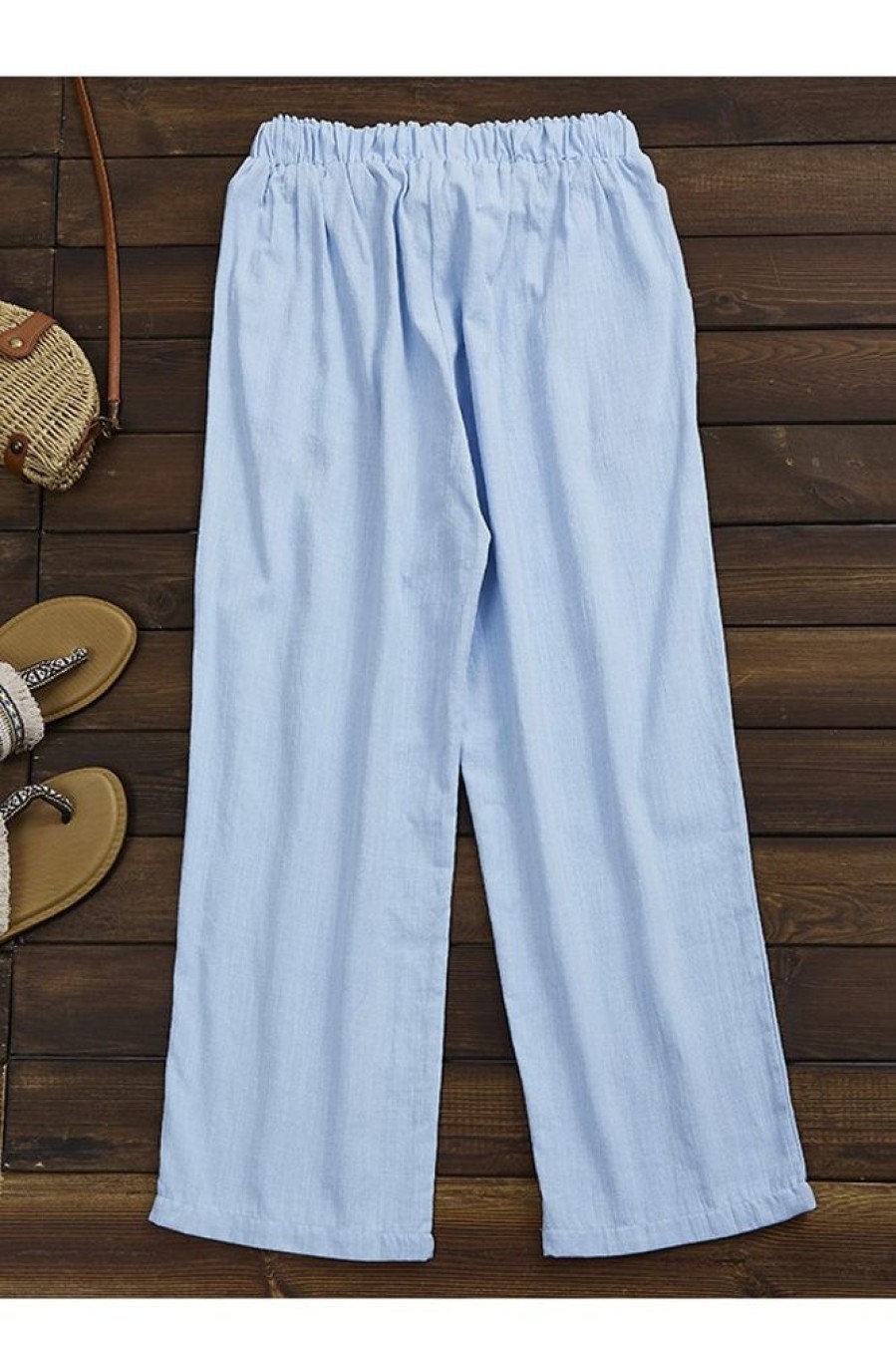 Clothing Azzlee Pants | Plain Sashes With Pockets Casual Pants