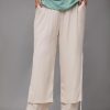 Clothing Azzlee Pants | Solid With Pockets Casual Going Out Pants Beige