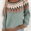 Clothing Azzlee Sweater & Cardigans | Youthful Print Long Sleeve Sweater Multicolor