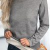 Clothing Azzlee Sweatshirt & Hoodies | Casual Tops Round Neck Long Sleeve Solid Sweatshirts Gray