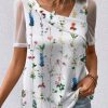 Clothing Azzlee Blouse & Shirts | Casual V Neck Floral Printed Short Sleeve Blouse Multicolor