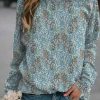 Clothing Azzlee Sweatshirt & Hoodies | Casual Graphic Tops Round Neck Long Sleeve Floral Printed Sweatshirts Multicolor