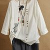 Clothing Azzlee Sweatshirt & Hoodies | O-Neck Animal Print Casual Long Sleeve Blouse White