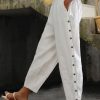 Clothing Azzlee Pants | Casual Solid Pants With Pockets White