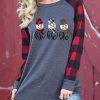 Clothing Azzlee Sweatshirt & Hoodies | Casual Graphic Tops Crew Neck Long Sleeve Snowman Printed Sweatshirts For Christmas