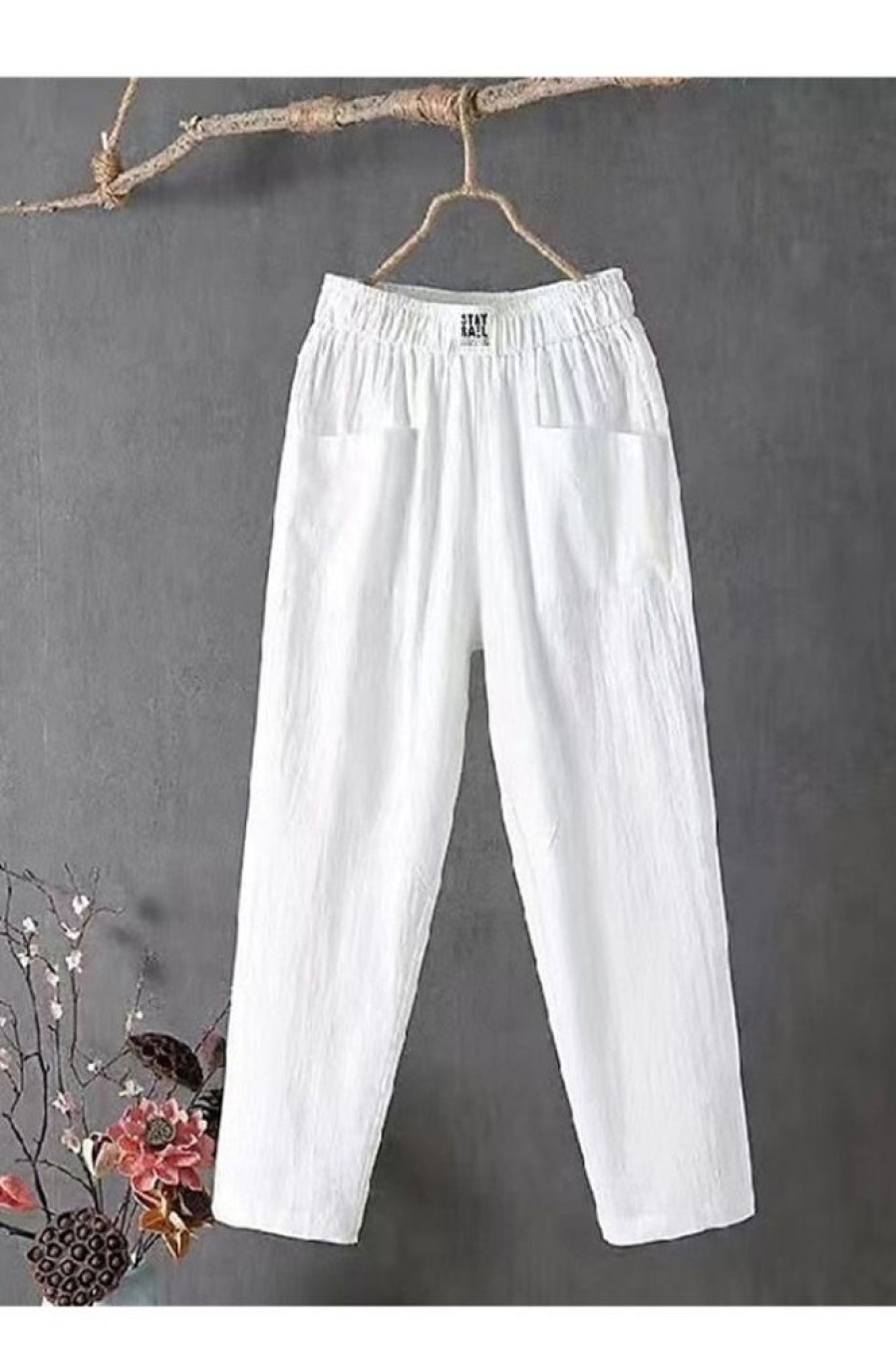 Clothing Azzlee Pants | Soft Slacks Cropped Pants White