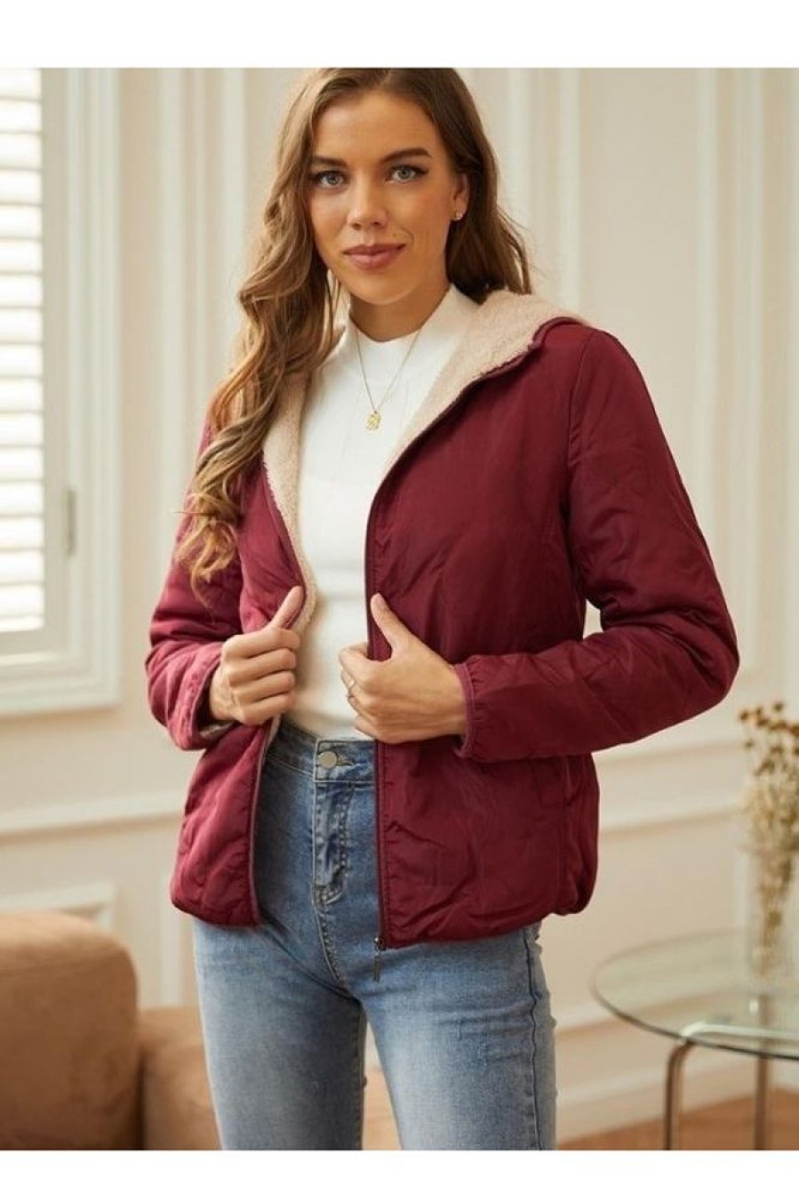 Clothing Azzlee Coats | Casual Tops Long Sleeve Warm Short Coat