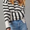 Clothing Azzlee Sweater & Cardigans | Trendy Striped Long Sleeve Sweater Multicolor