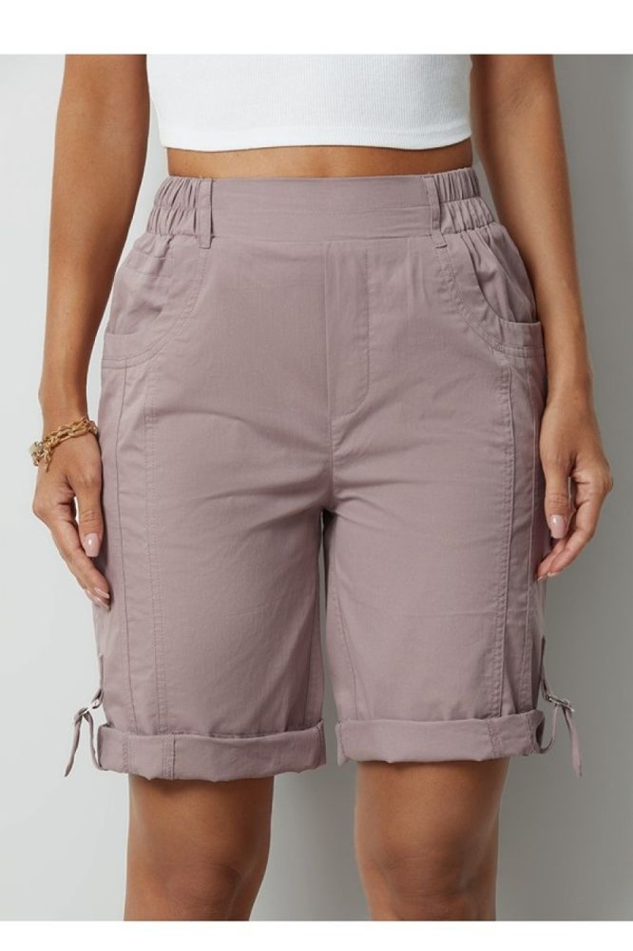 Clothing Azzlee Shorts | Solid Casual Sun Cargo Shorts