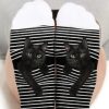 Clothing Azzlee | Casual Cute Cat Printed Socks White