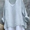 Clothing Azzlee Blouse & Shirts | Plus Size Women Summer Top Light Grey