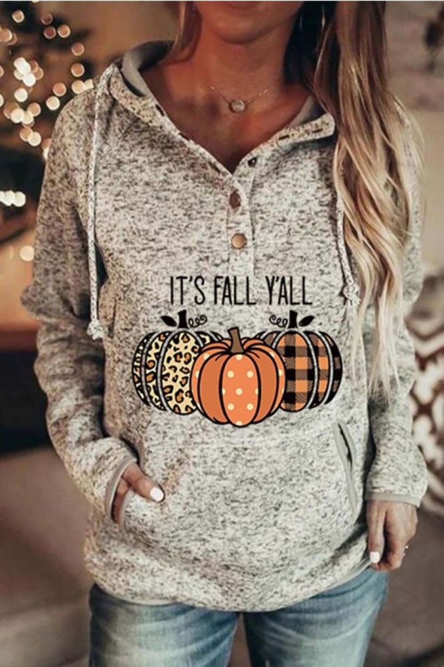 Clothing Azzlee Sweatshirt & Hoodies | Casual Tops Long Sleeve Pumpkin Printed Hoodies Beige