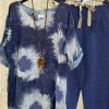 Clothing Azzlee | Printed Casual Two Piece Set Blue