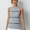 Clothing Azzlee Tanks | Stripe Round Neck Sleeveless Summer Tank Gray