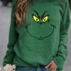 Clothing Azzlee Sweatshirt & Hoodies | Casual Graphic Tops Round Neck Long Sleeve Animal Printed Sweatshirts Green