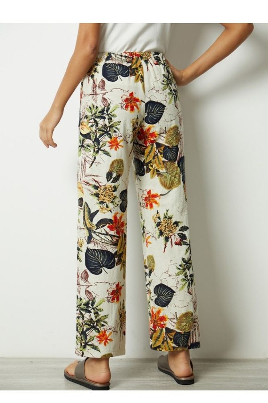 Clothing Azzlee Pants | Summer Floral Printed Casual Pants With Drawstring Multi