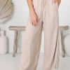 Clothing Azzlee Pants | Casual Solid Plain Pants Light Khaki