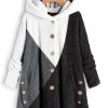 Clothing Azzlee Coats | Casual Color Block Loose Long Sleeve Coat Multicolor