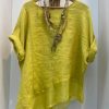 Clothing Azzlee Blouse & Shirts | Irregular Loose Round Neck Blouse Yellow